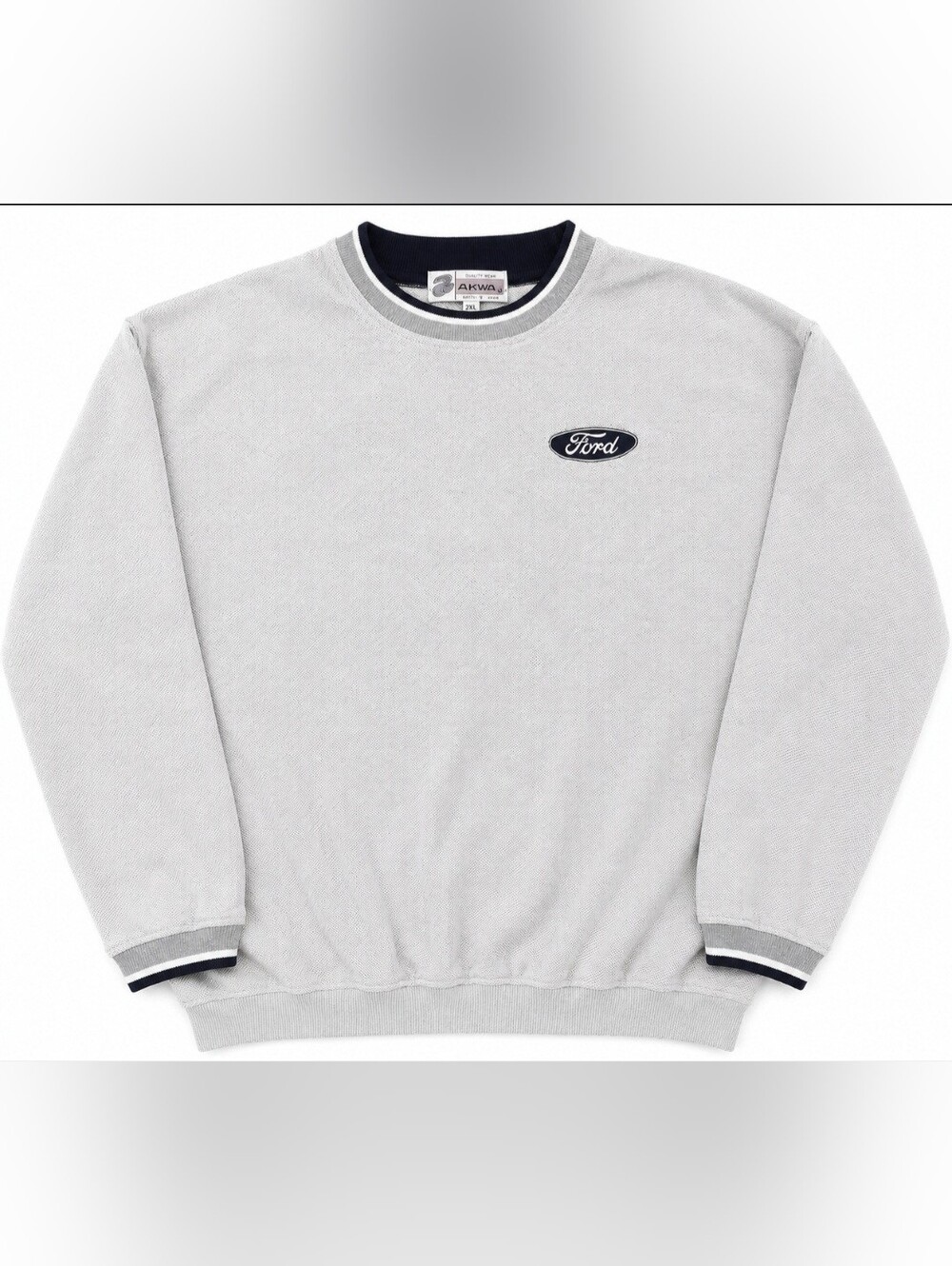 Vintage Ford Light Gray Crewneck Sweatshirt with Navy Logo Size 2XL